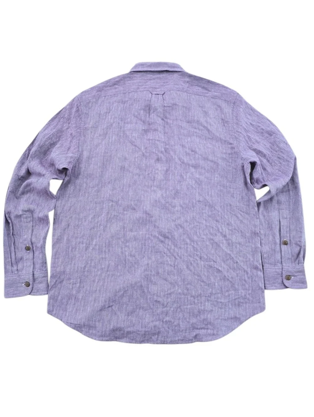 J. CREW Oarsman Purple Herringbone Lyocell Linen Long Sleeve Button Down Size L